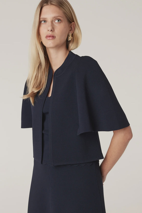 Villa Crepe Knit Bolero / Navy