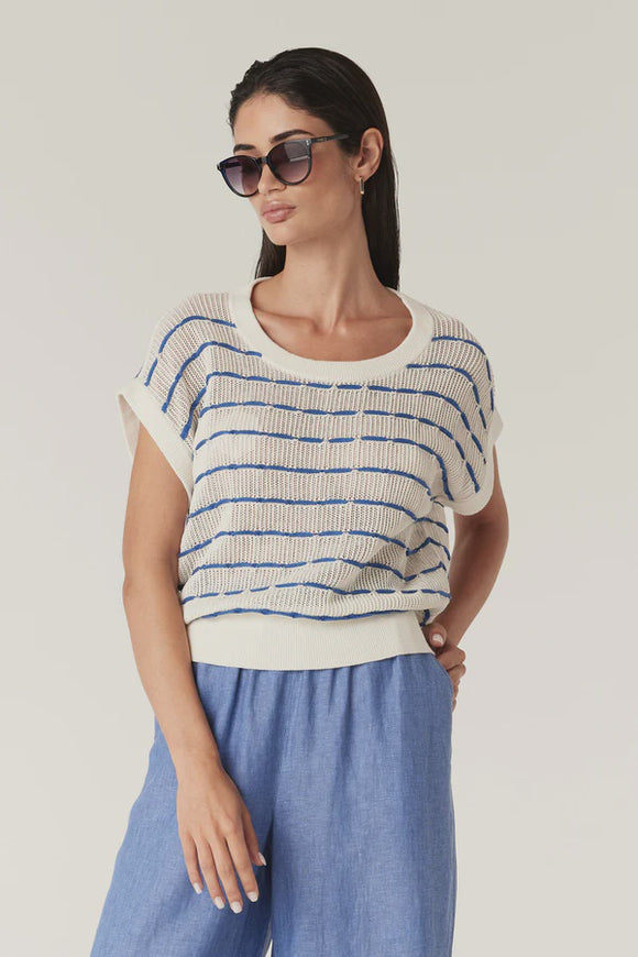 Coast Knit Top / Blue Stripe