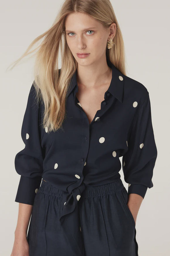 Muse Blouse / Navy Spot