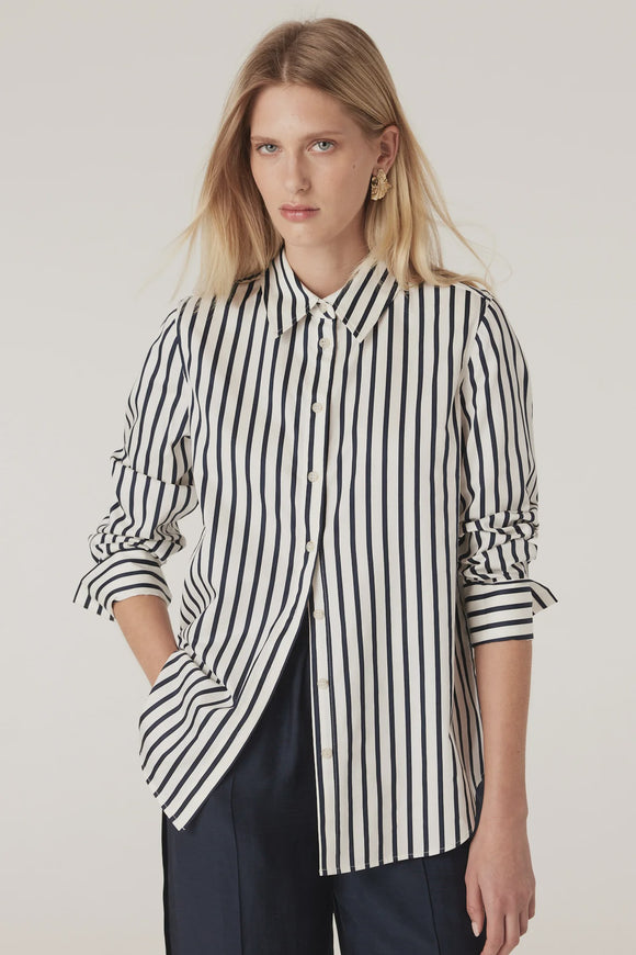 Lina Stripe Shirt / Navy Stripe