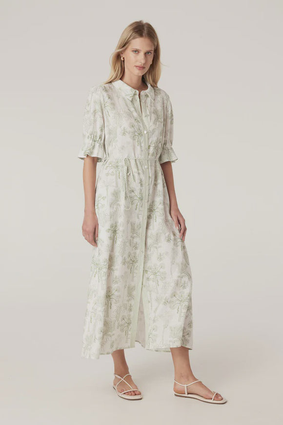 Avondale Linen Dress / Palm Print