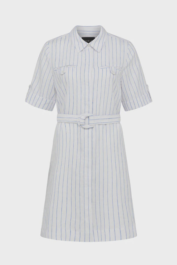Sail Linen Dress / Blue Pinstripe