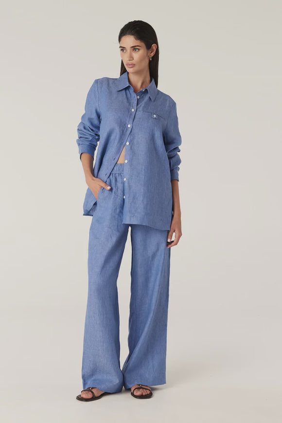 Sail Linen Shirt / Blue Marle