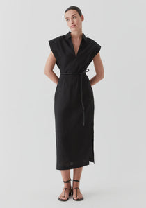 Belle Linen Dress / Black