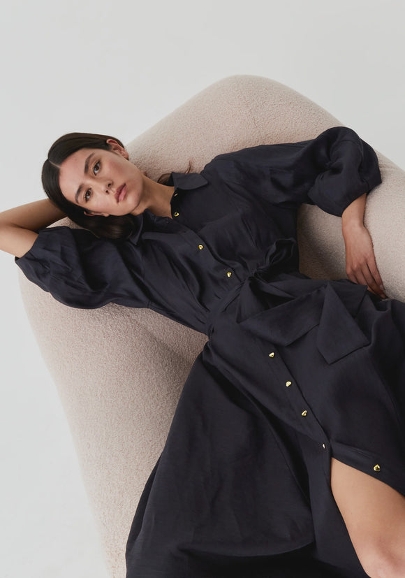 Madelyn Shirt Dress / Navy