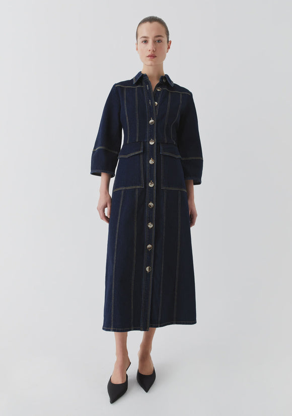 Oscar Denim Dress Dark Blue