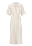 Avaline Linen Shirt Dress / Ecru