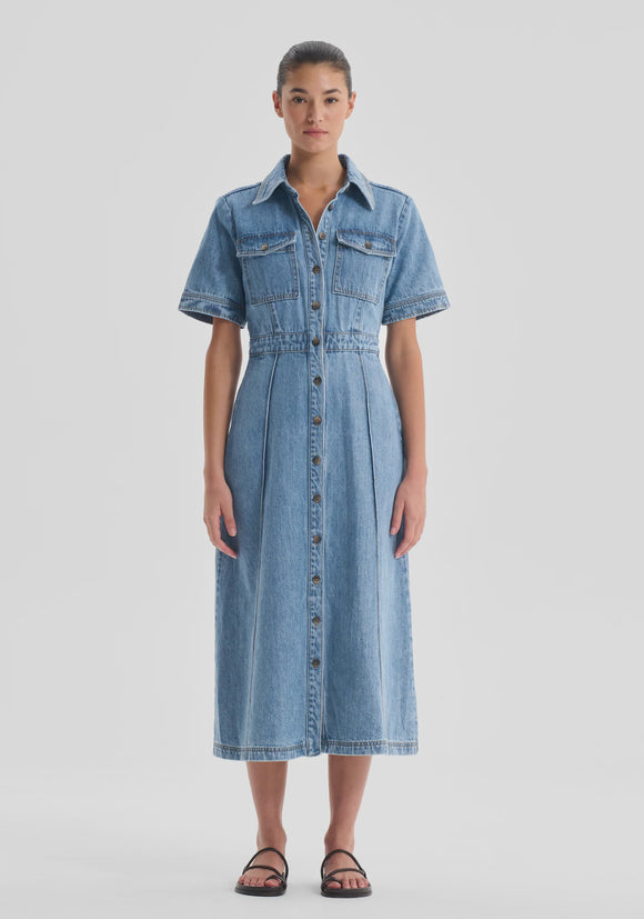 Jacque Denim Shirt Dress / Light Blue