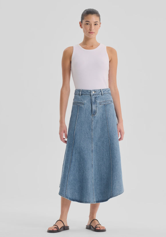 Jacque Denim Skirt / Light Blue