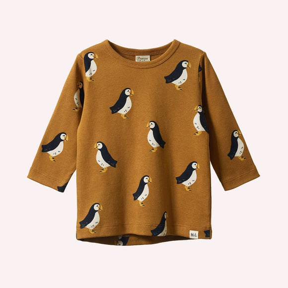 Long Sleeve River Tee / Puffin Toffee Print