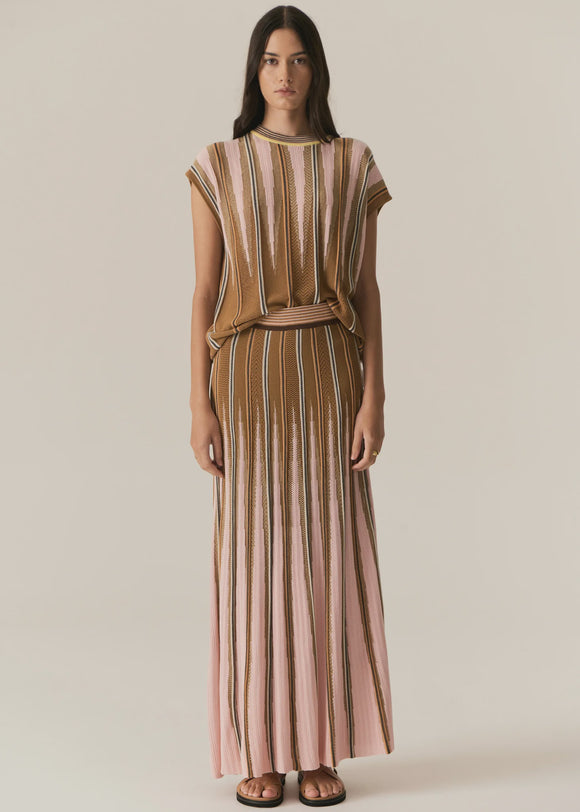 Tedd Knit Skirt / Ginger & Pink