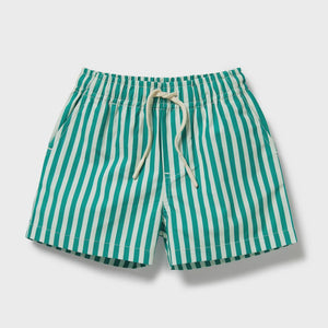 Swim Board Short / Green Bean Stripe