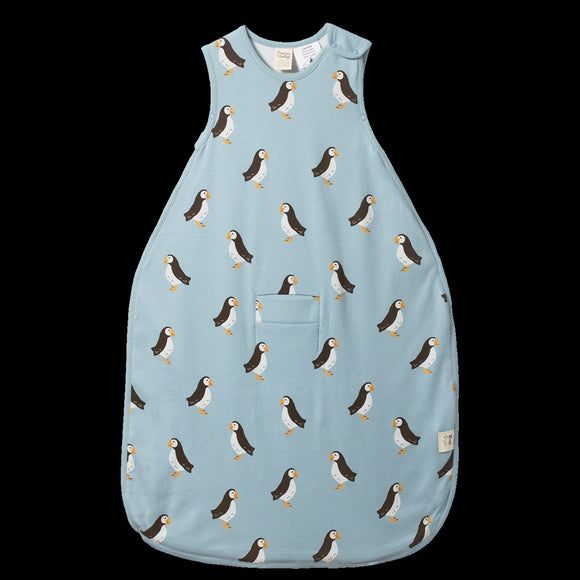 Cotton Merino Sleeping Bag / Puffin Print