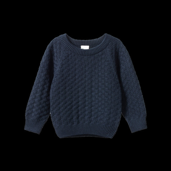 Billy Jumper / Navy Basket Knit